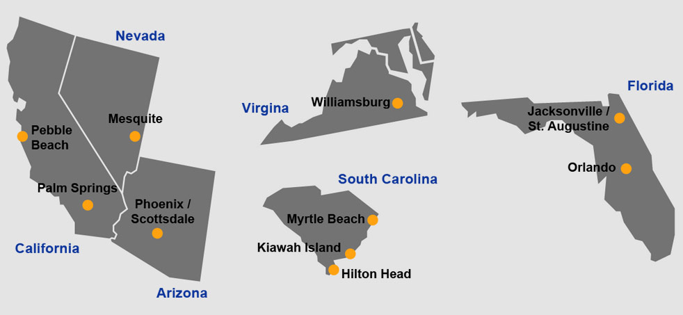 Top Golf Destinations Map